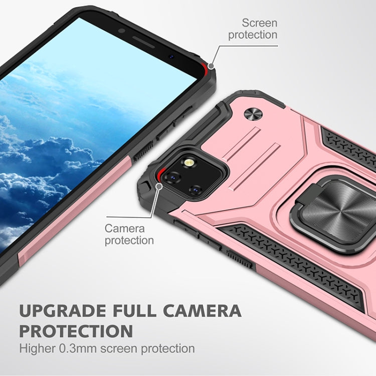 For Huawei Y5p(2020) Magnetic Armor Shockproof TPU + PC Case with Metal Ring Holder