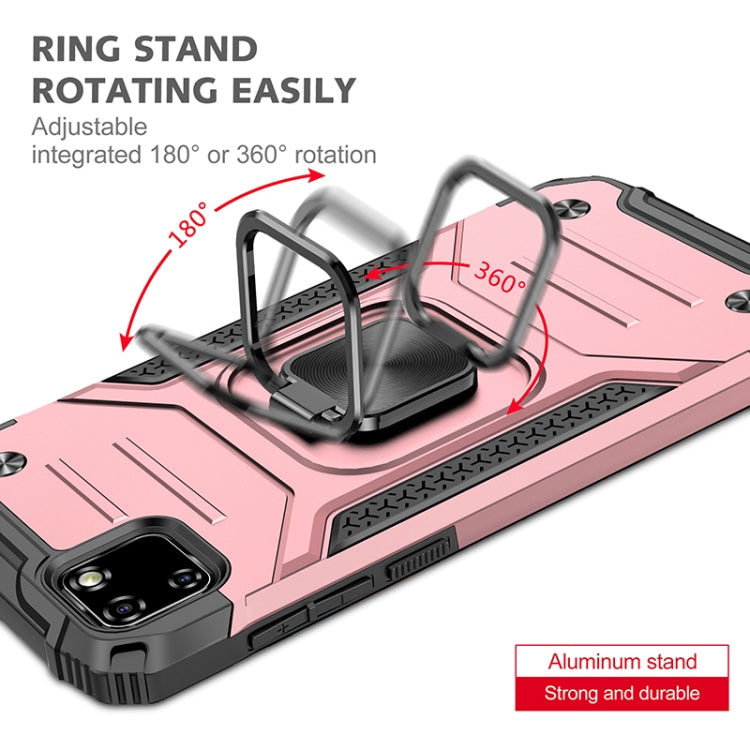 For Huawei Y5p(2020) Magnetic Armor Shockproof TPU + PC Case with Metal Ring Holder