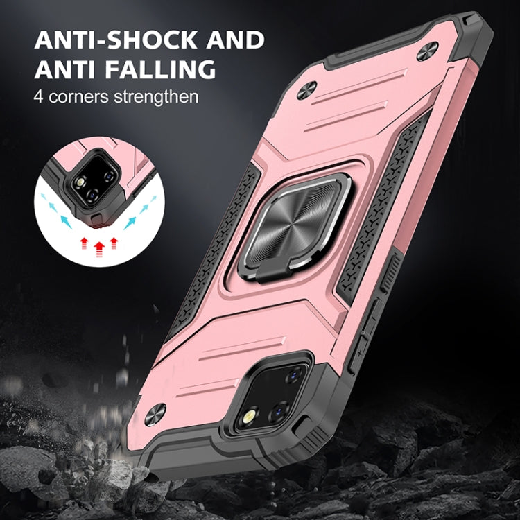 For Huawei Y5p(2020) Magnetic Armor Shockproof TPU + PC Case with Metal Ring Holder
