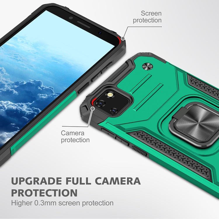 For Huawei Y5p(2020) Magnetic Armor Shockproof TPU + PC Case with Metal Ring Holder