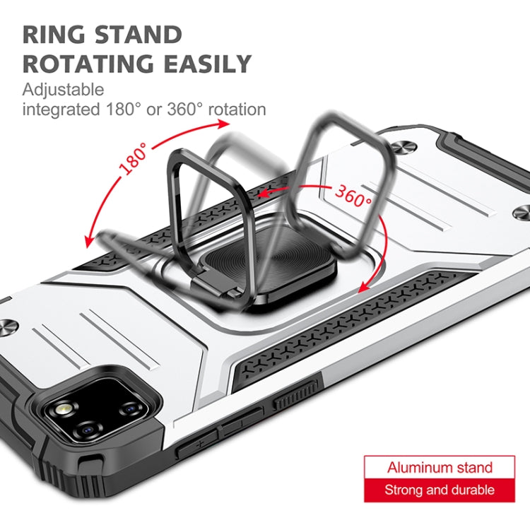 For Huawei Y5p(2020) Magnetic Armor Shockproof TPU + PC Case with Metal Ring Holder