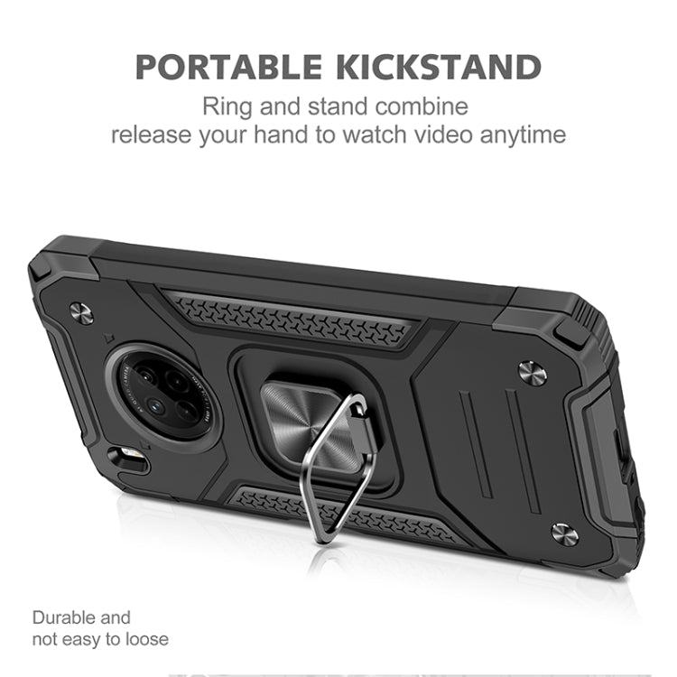 For Huawei Y9a Magnetic Armor Shockproof TPU + PC Case with Metal Ring Holder