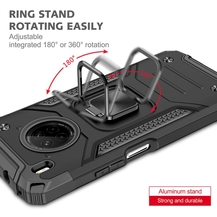 For Huawei Y9a Magnetic Armor Shockproof TPU + PC Case with Metal Ring Holder