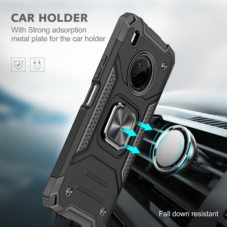 For Huawei Y9a Magnetic Armor Shockproof TPU + PC Case with Metal Ring Holder