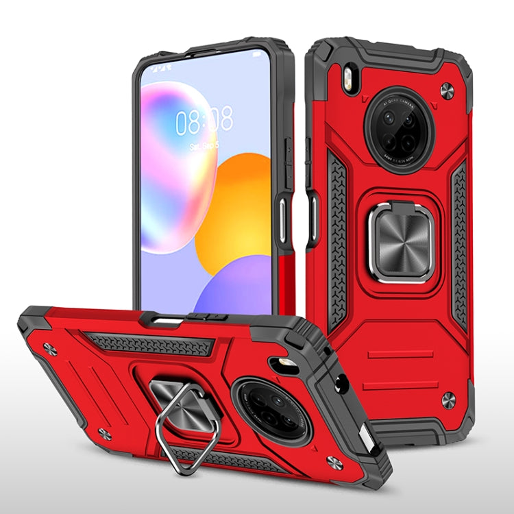 For Huawei Y9a Magnetic Armor Shockproof TPU + PC Case with Metal Ring Holder