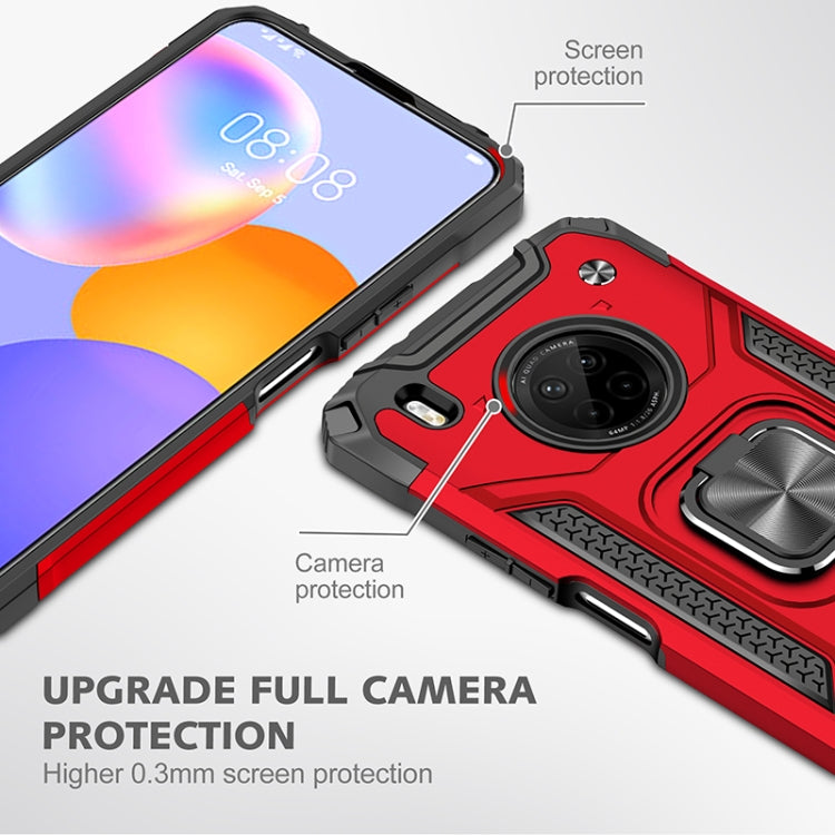 For Huawei Y9a Magnetic Armor Shockproof TPU + PC Case with Metal Ring Holder