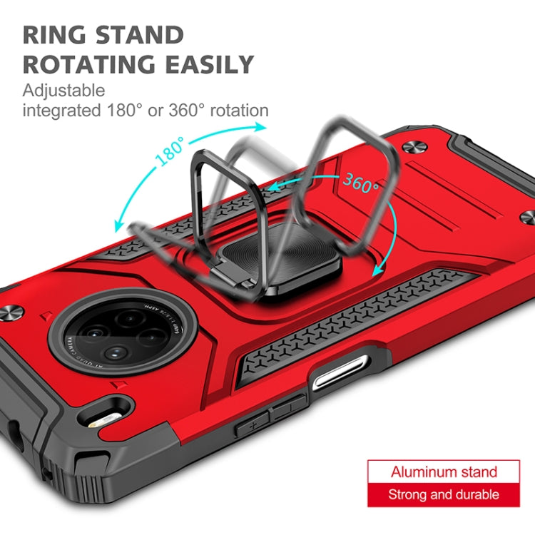 For Huawei Y9a Magnetic Armor Shockproof TPU + PC Case with Metal Ring Holder