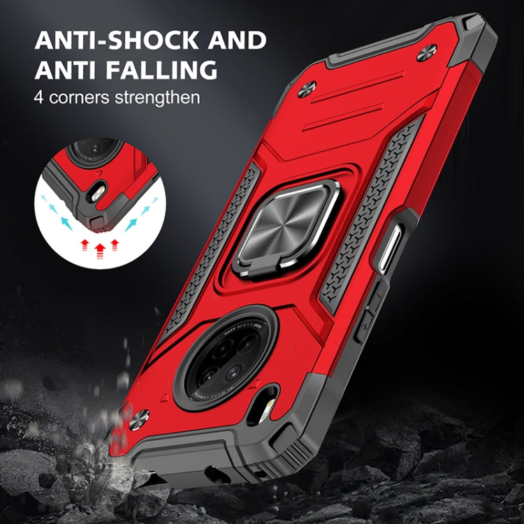 For Huawei Y9a Magnetic Armor Shockproof TPU + PC Case with Metal Ring Holder