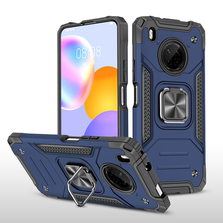 For Huawei Y9a Magnetic Armor Shockproof TPU + PC Case with Metal Ring Holder