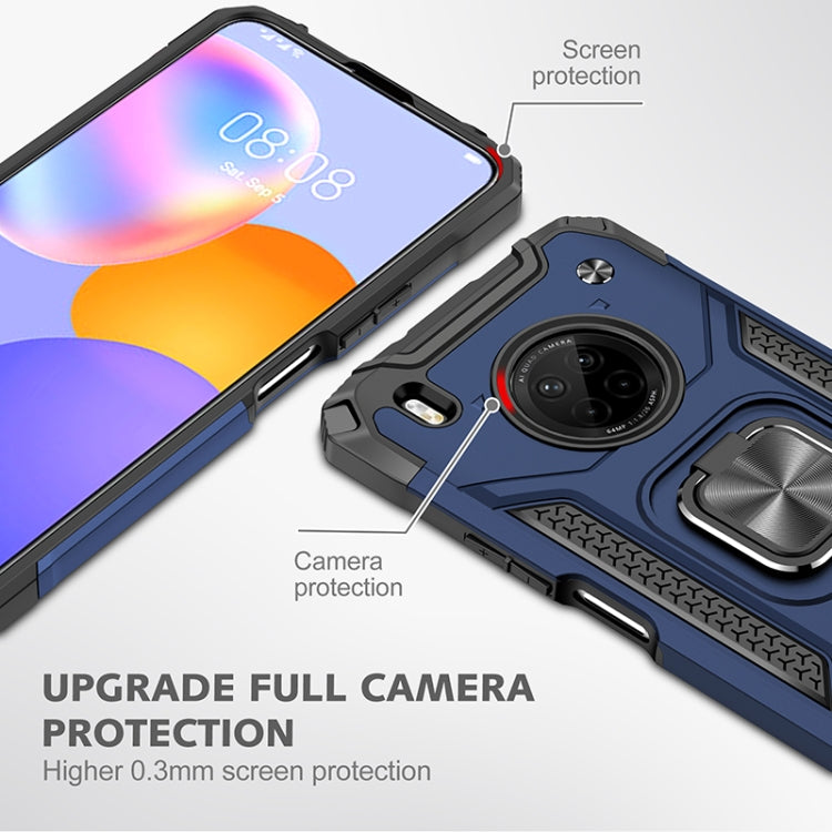 For Huawei Y9a Magnetic Armor Shockproof TPU + PC Case with Metal Ring Holder