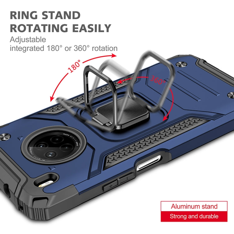 For Huawei Y9a Magnetic Armor Shockproof TPU + PC Case with Metal Ring Holder