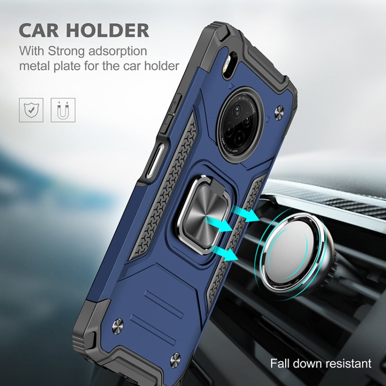 For Huawei Y9a Magnetic Armor Shockproof TPU + PC Case with Metal Ring Holder