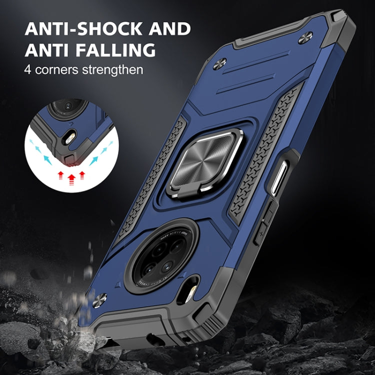 For Huawei Y9a Magnetic Armor Shockproof TPU + PC Case with Metal Ring Holder