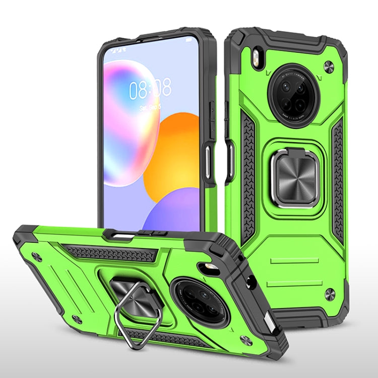 For Huawei Y9a Magnetic Armor Shockproof TPU + PC Case with Metal Ring Holder