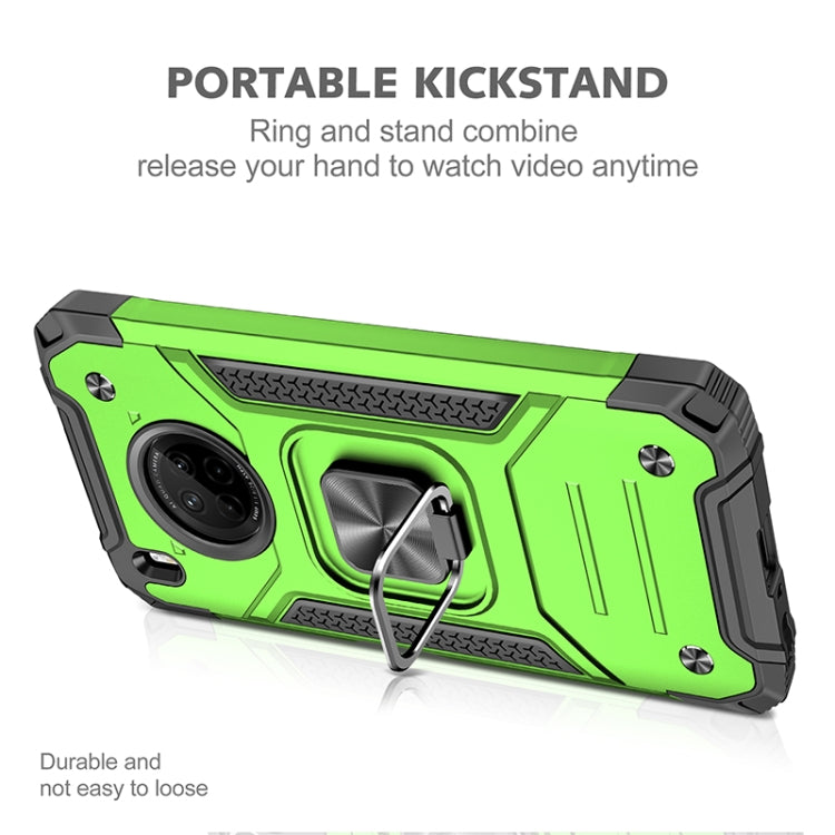 For Huawei Y9a Magnetic Armor Shockproof TPU + PC Case with Metal Ring Holder