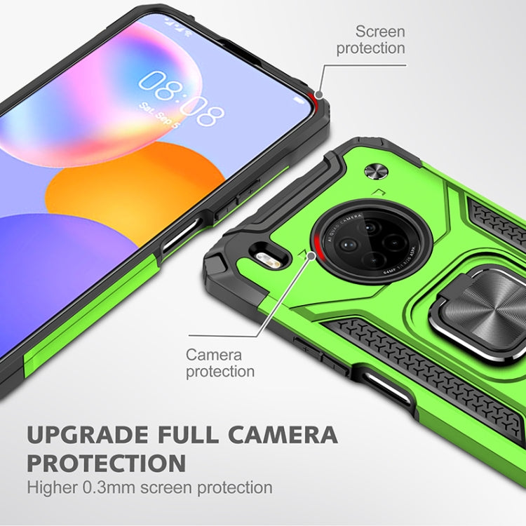 For Huawei Y9a Magnetic Armor Shockproof TPU + PC Case with Metal Ring Holder