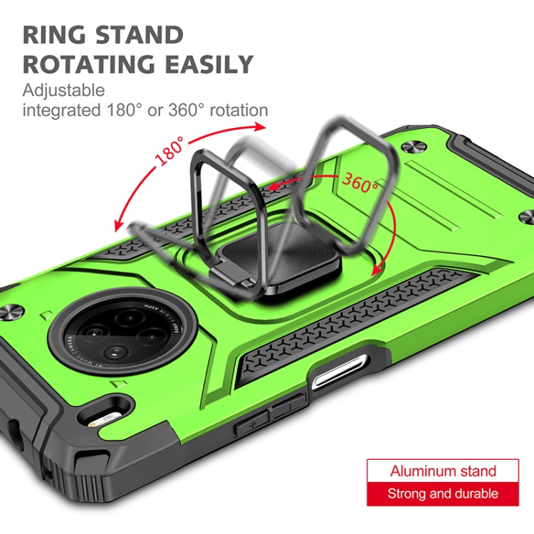For Huawei Y9a Magnetic Armor Shockproof TPU + PC Case with Metal Ring Holder