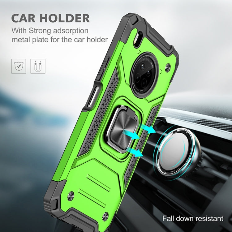 For Huawei Y9a Magnetic Armor Shockproof TPU + PC Case with Metal Ring Holder