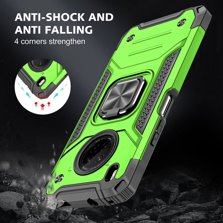 For Huawei Y9a Magnetic Armor Shockproof TPU + PC Case with Metal Ring Holder