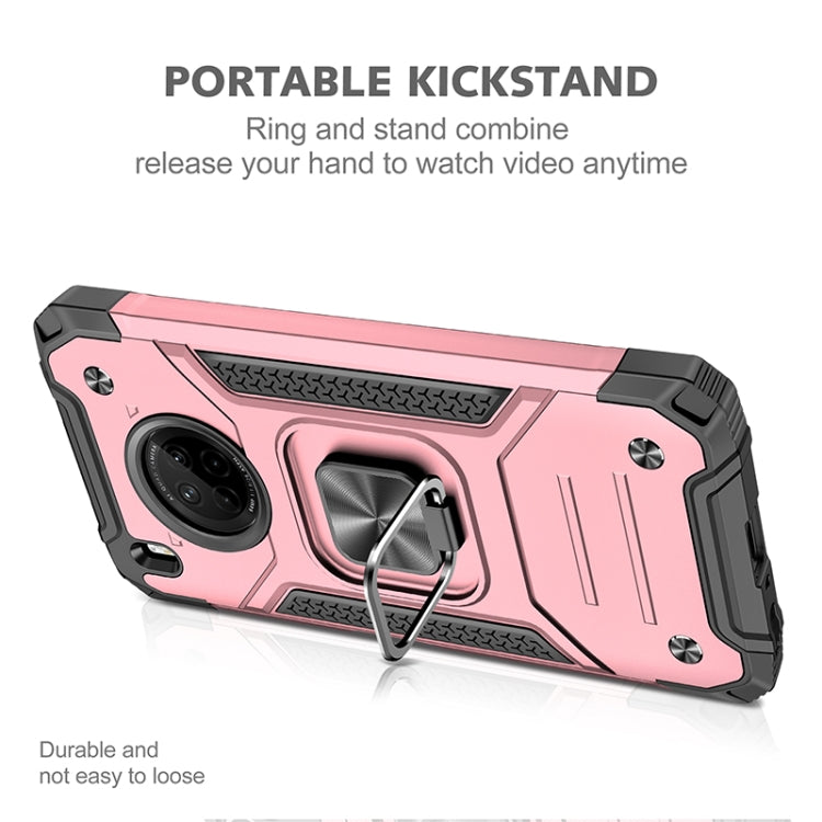 For Huawei Y9a Magnetic Armor Shockproof TPU + PC Case with Metal Ring Holder