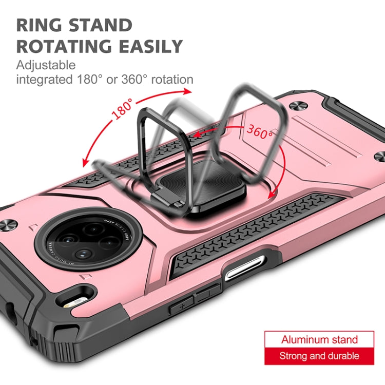 For Huawei Y9a Magnetic Armor Shockproof TPU + PC Case with Metal Ring Holder