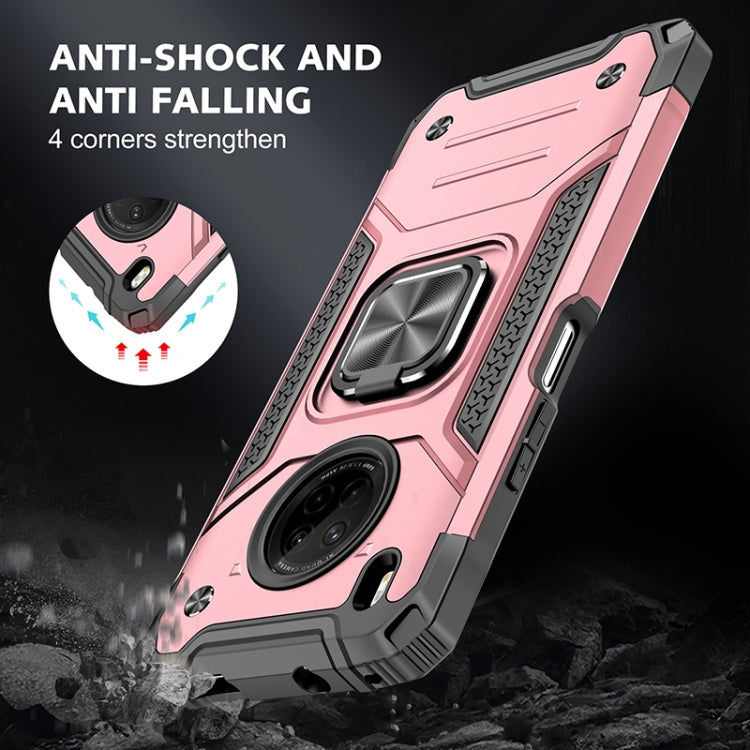 For Huawei Y9a Magnetic Armor Shockproof TPU + PC Case with Metal Ring Holder