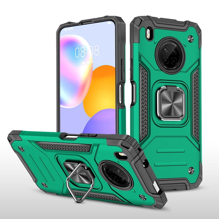 For Huawei Y9a Magnetic Armor Shockproof TPU + PC Case with Metal Ring Holder