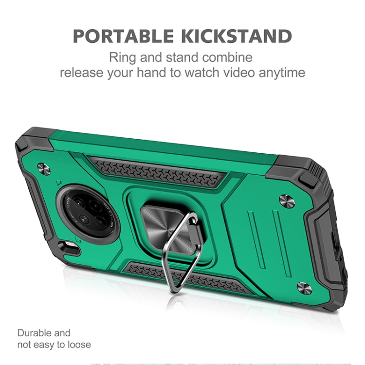 For Huawei Y9a Magnetic Armor Shockproof TPU + PC Case with Metal Ring Holder