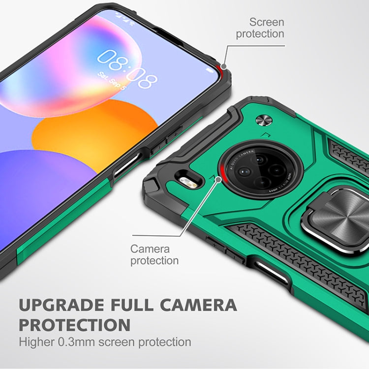 For Huawei Y9a Magnetic Armor Shockproof TPU + PC Case with Metal Ring Holder