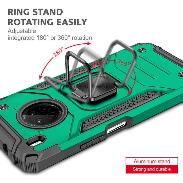 For Huawei Y9a Magnetic Armor Shockproof TPU + PC Case with Metal Ring Holder