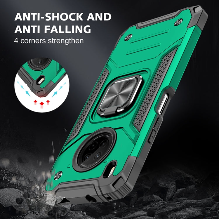 For Huawei Y9a Magnetic Armor Shockproof TPU + PC Case with Metal Ring Holder