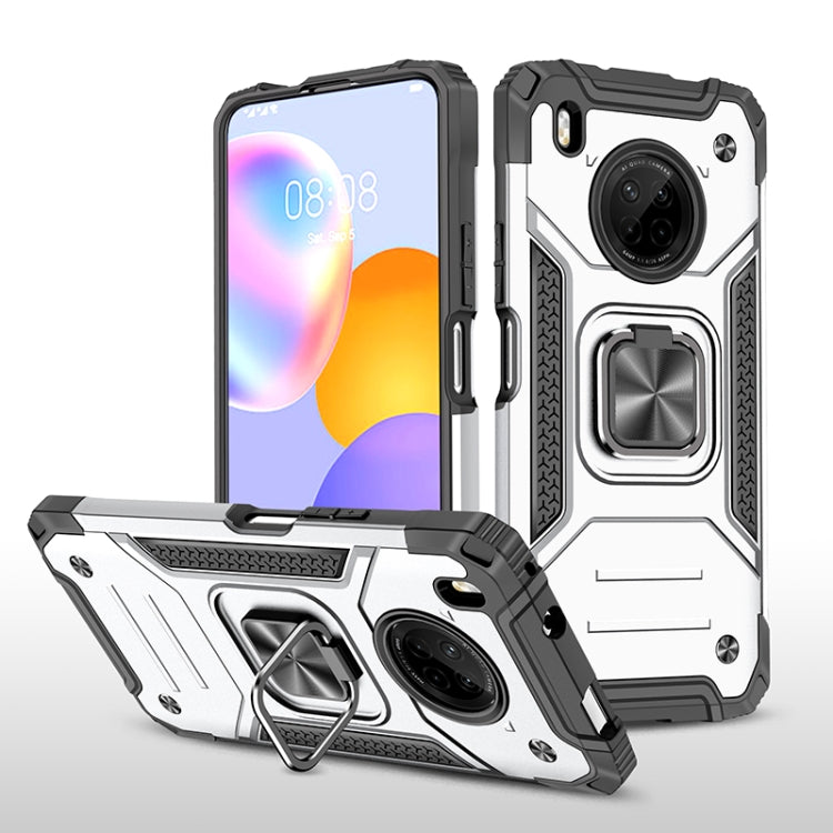 For Huawei Y9a Magnetic Armor Shockproof TPU + PC Case with Metal Ring Holder