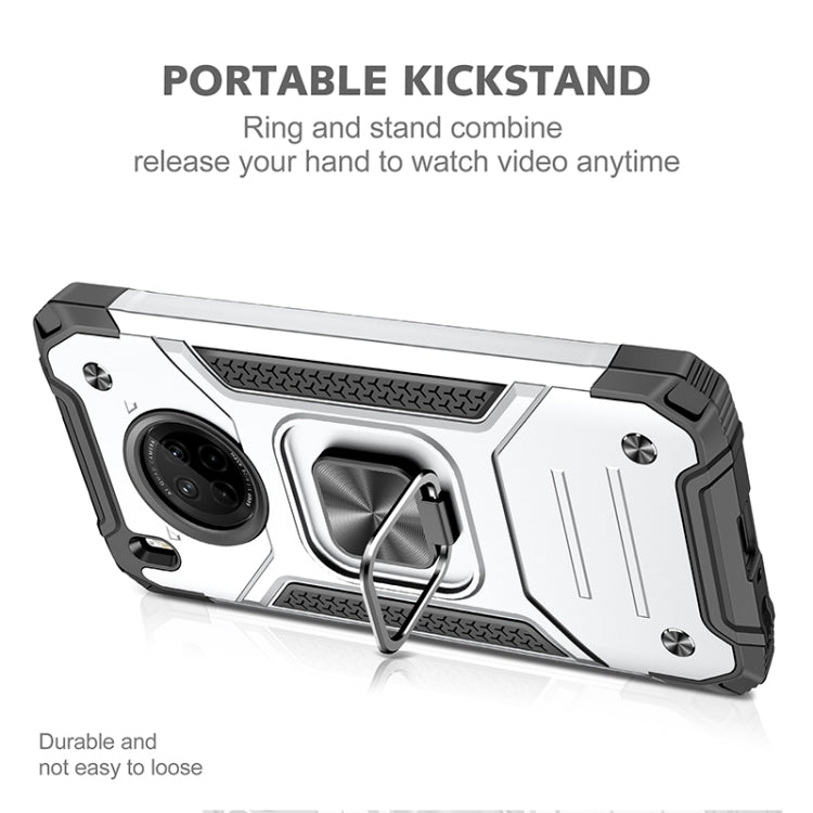 For Huawei Y9a Magnetic Armor Shockproof TPU + PC Case with Metal Ring Holder