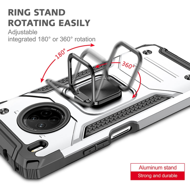 For Huawei Y9a Magnetic Armor Shockproof TPU + PC Case with Metal Ring Holder