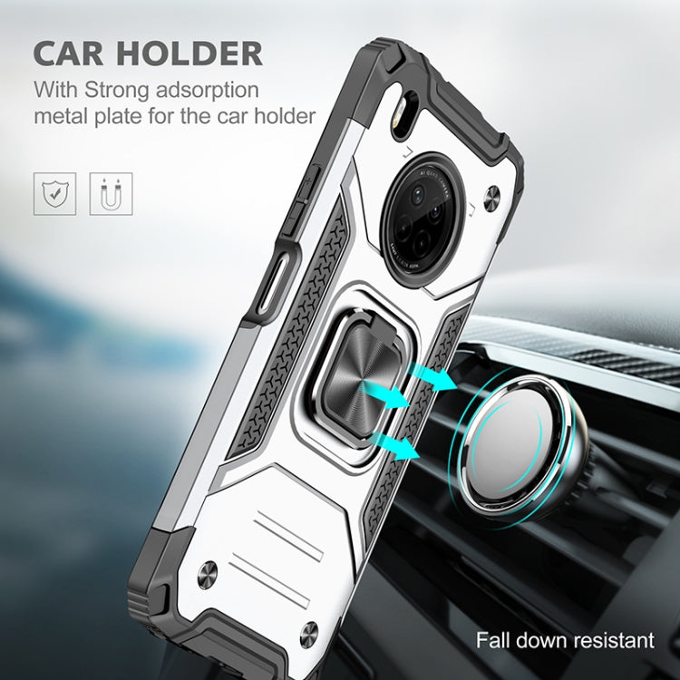 For Huawei Y9a Magnetic Armor Shockproof TPU + PC Case with Metal Ring Holder