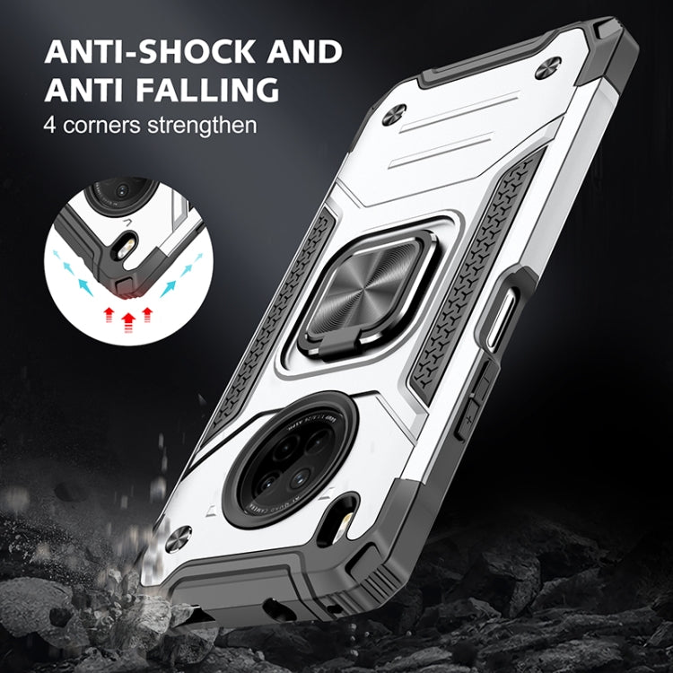 For Huawei Y9a Magnetic Armor Shockproof TPU + PC Case with Metal Ring Holder