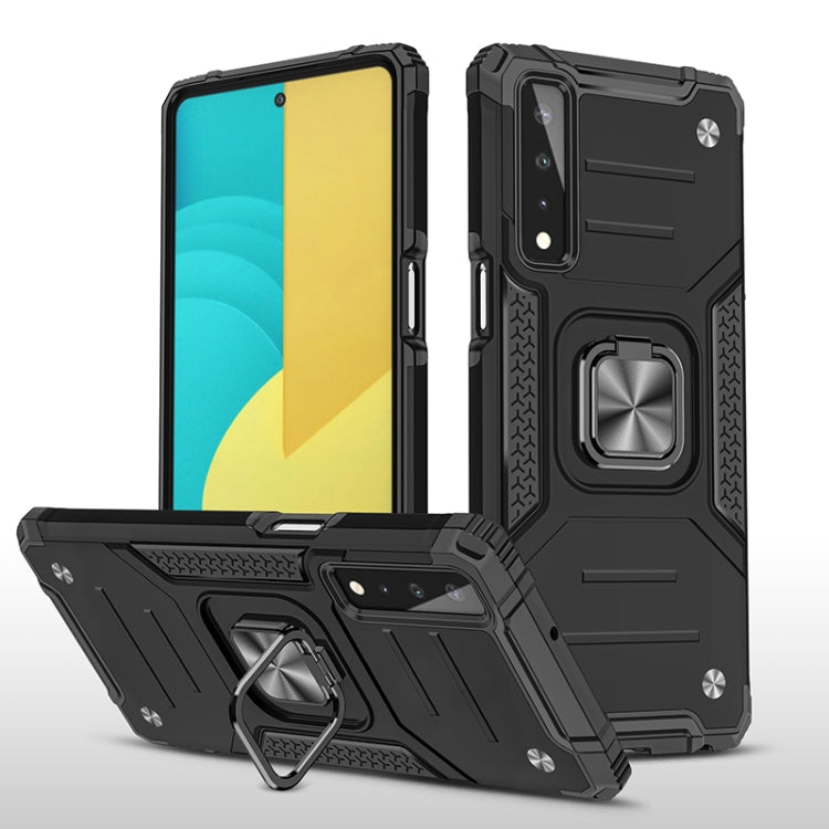 For LG Stylo 7 5G Magnetic Armor Shockproof TPU + PC Case with Metal Ring Holder