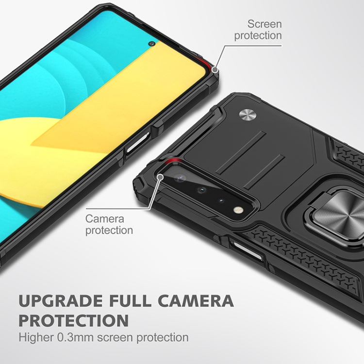 For LG Stylo 7 5G Magnetic Armor Shockproof TPU + PC Case with Metal Ring Holder