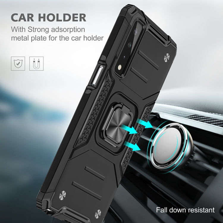 For LG Stylo 7 5G Magnetic Armor Shockproof TPU + PC Case with Metal Ring Holder