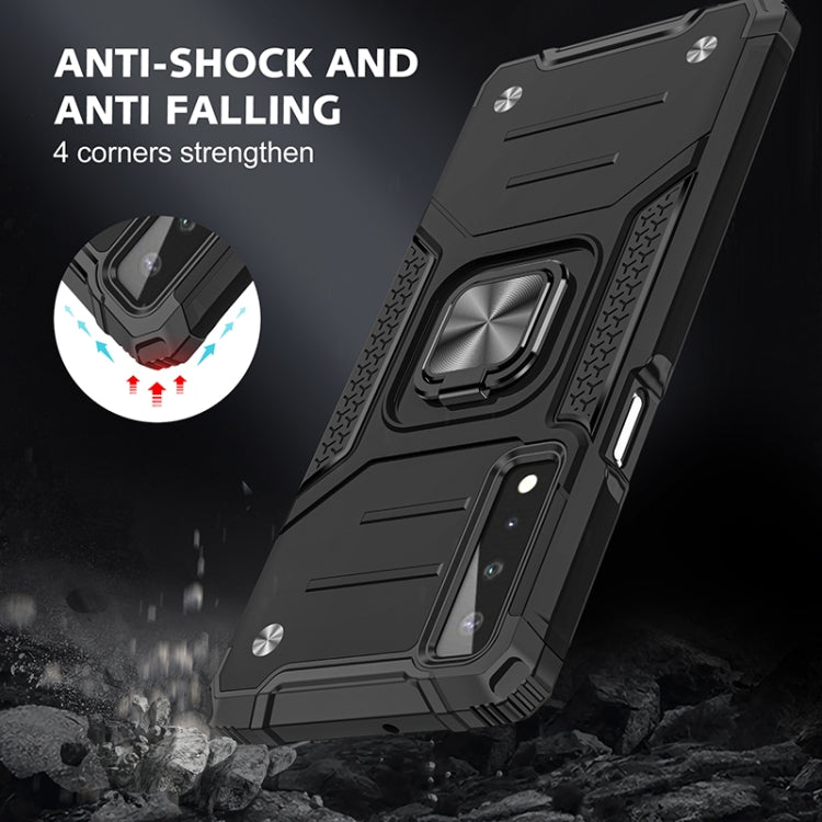 For LG Stylo 7 5G Magnetic Armor Shockproof TPU + PC Case with Metal Ring Holder