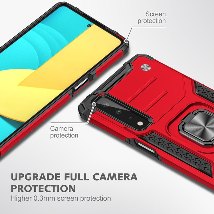 For LG Stylo 7 5G Magnetic Armor Shockproof TPU + PC Case with Metal Ring Holder