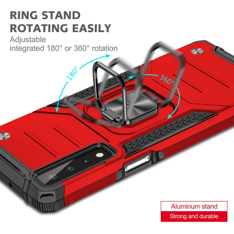 For LG Stylo 7 5G Magnetic Armor Shockproof TPU + PC Case with Metal Ring Holder