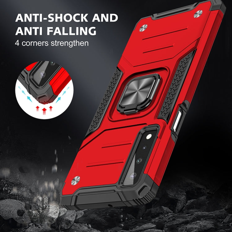 For LG Stylo 7 5G Magnetic Armor Shockproof TPU + PC Case with Metal Ring Holder