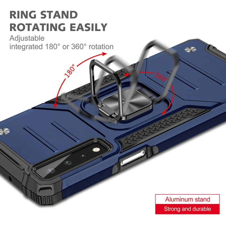 For LG Stylo 7 5G Magnetic Armor Shockproof TPU + PC Case with Metal Ring Holder