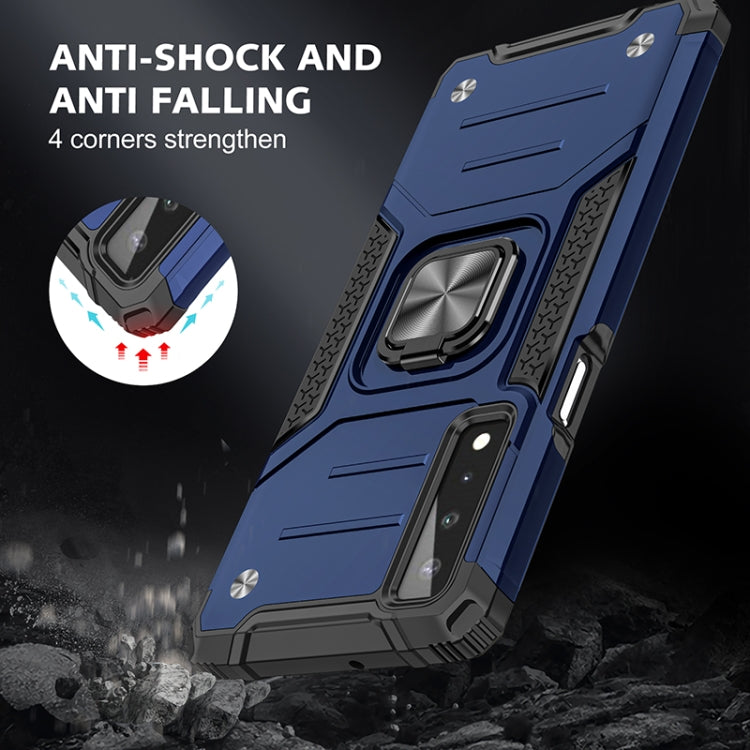 For LG Stylo 7 5G Magnetic Armor Shockproof TPU + PC Case with Metal Ring Holder