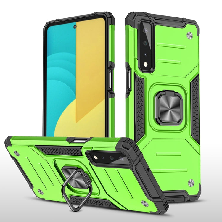 For LG Stylo 7 5G Magnetic Armor Shockproof TPU + PC Case with Metal Ring Holder