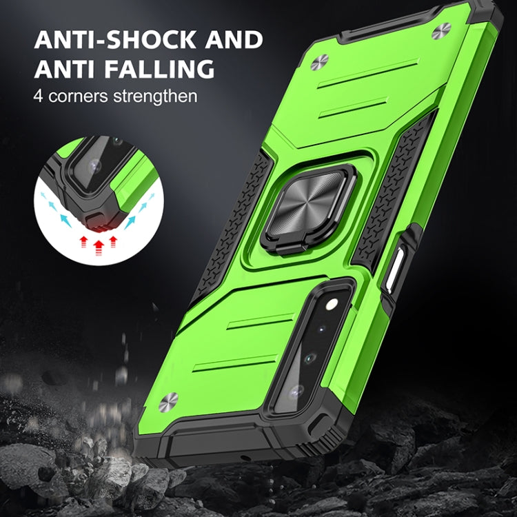 For LG Stylo 7 5G Magnetic Armor Shockproof TPU + PC Case with Metal Ring Holder