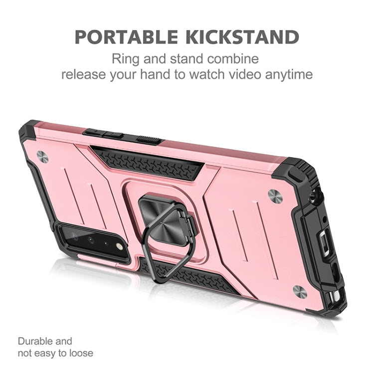 For LG Stylo 7 5G Magnetic Armor Shockproof TPU + PC Case with Metal Ring Holder