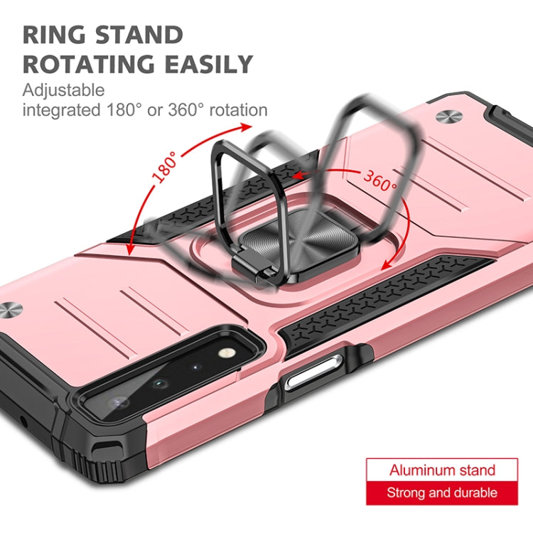 For LG Stylo 7 5G Magnetic Armor Shockproof TPU + PC Case with Metal Ring Holder