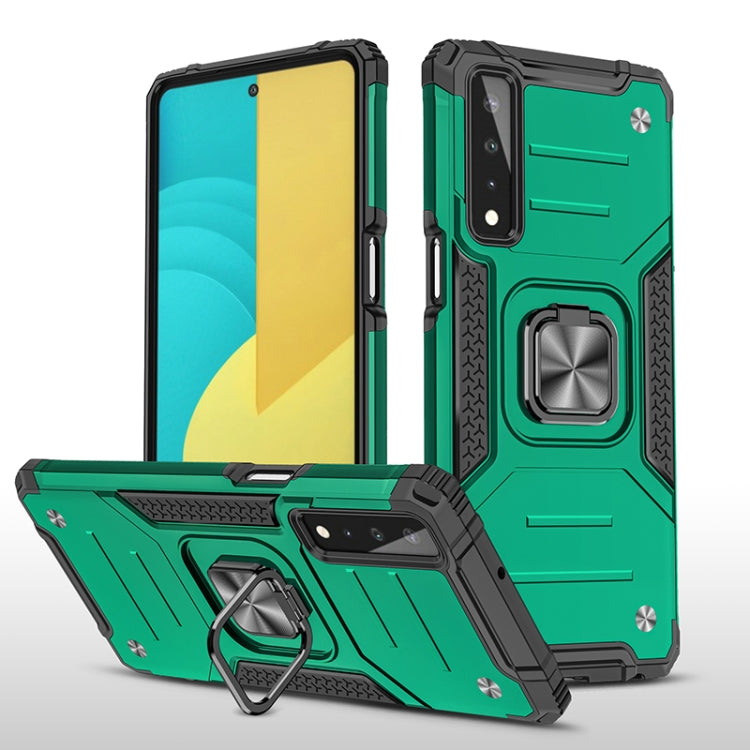 For LG Stylo 7 5G Magnetic Armor Shockproof TPU + PC Case with Metal Ring Holder
